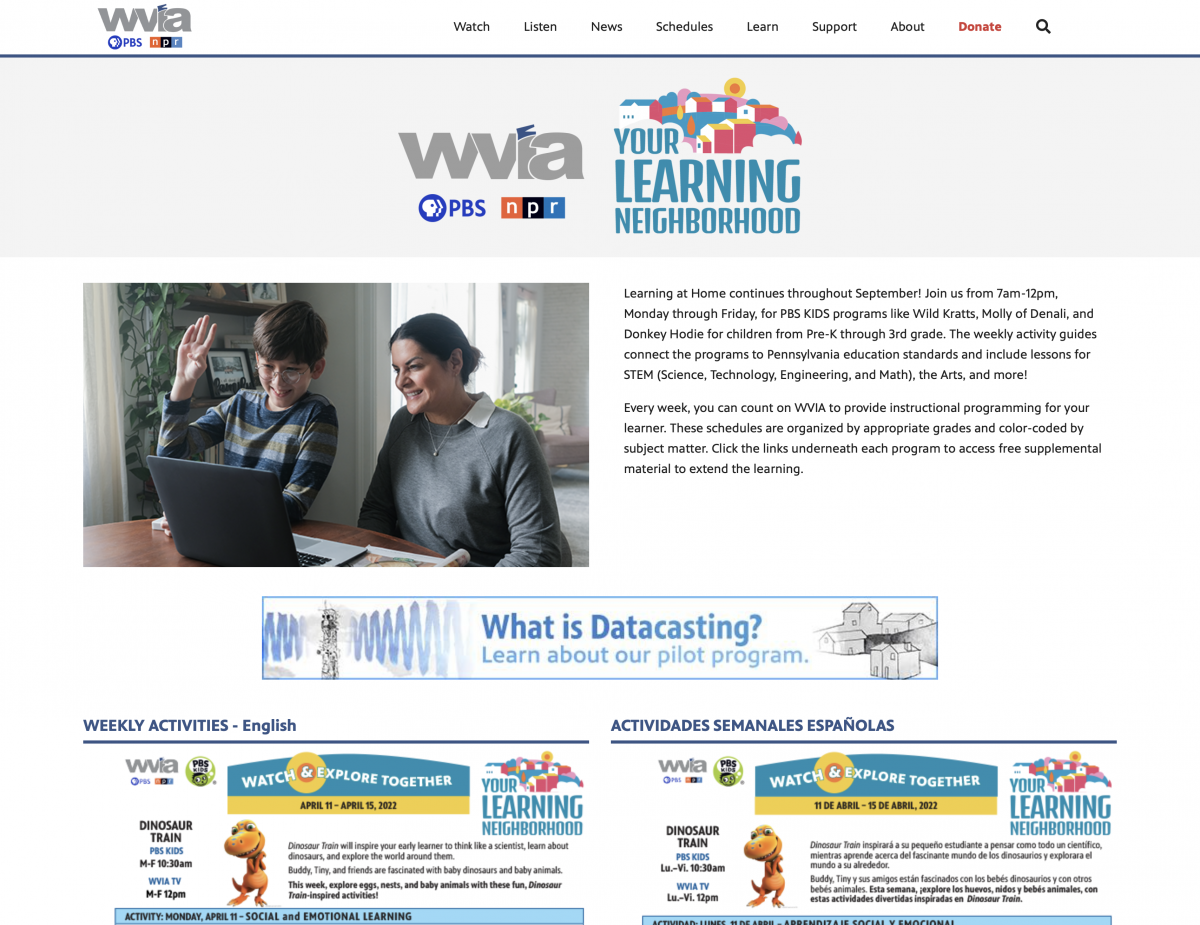WVIA Your Learning Neighborhood screenshot